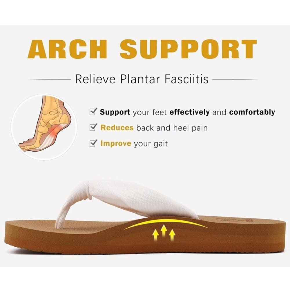Flip Flops Women Arch Support Yoga Mat‎ Comfort Summer Beach Walking Thong 9.5 - Picture 4 of 8